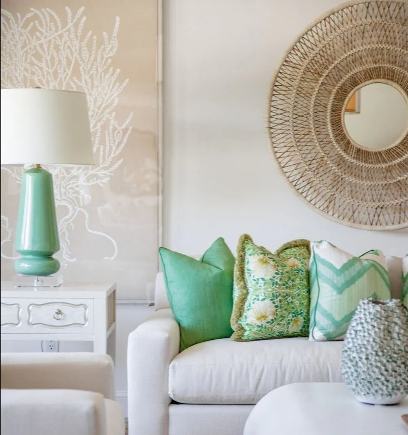 Chevron Green Ikat Pillow - Image 2