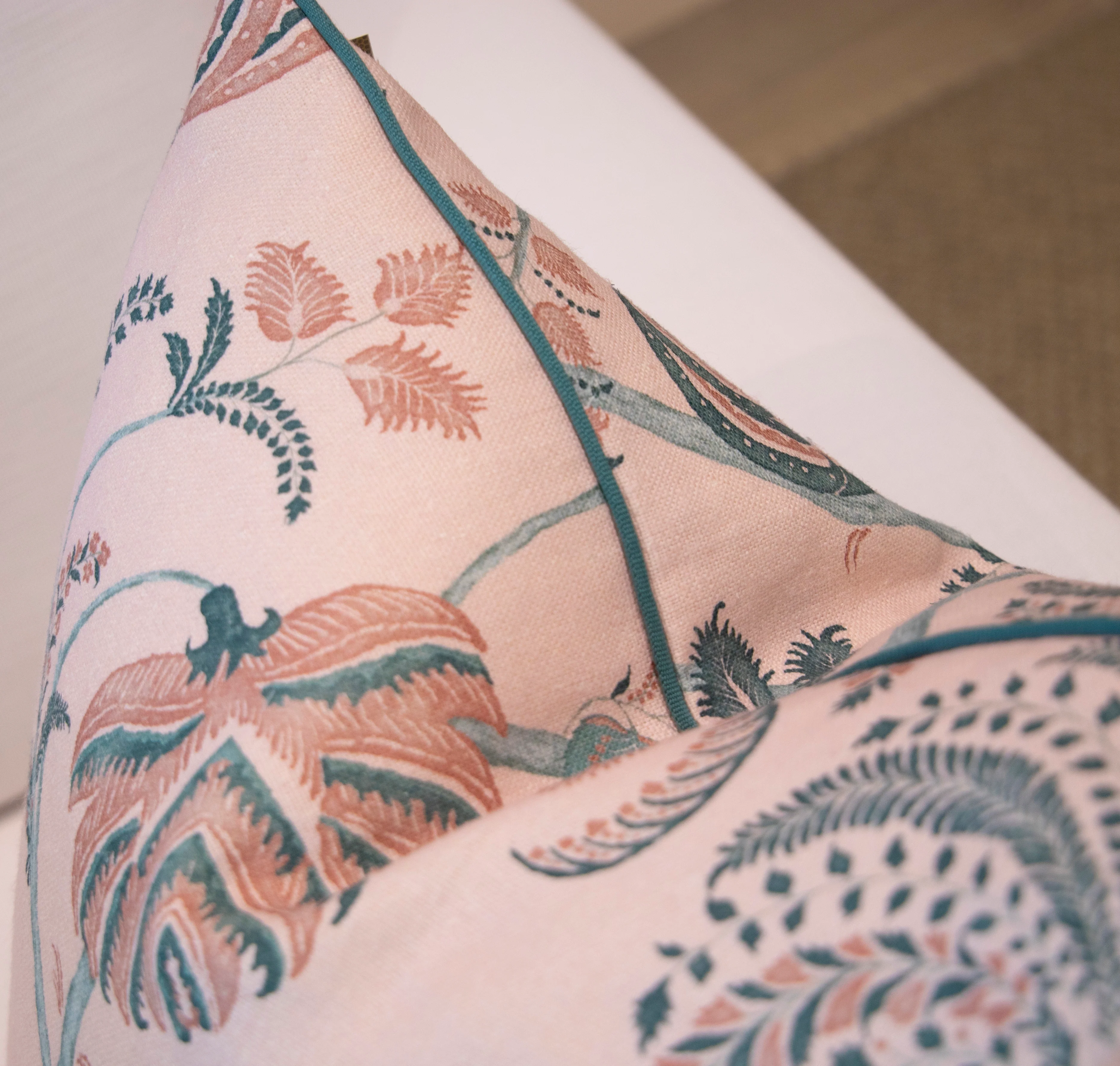 Pink and Green Turquerie Pillow - Image 3