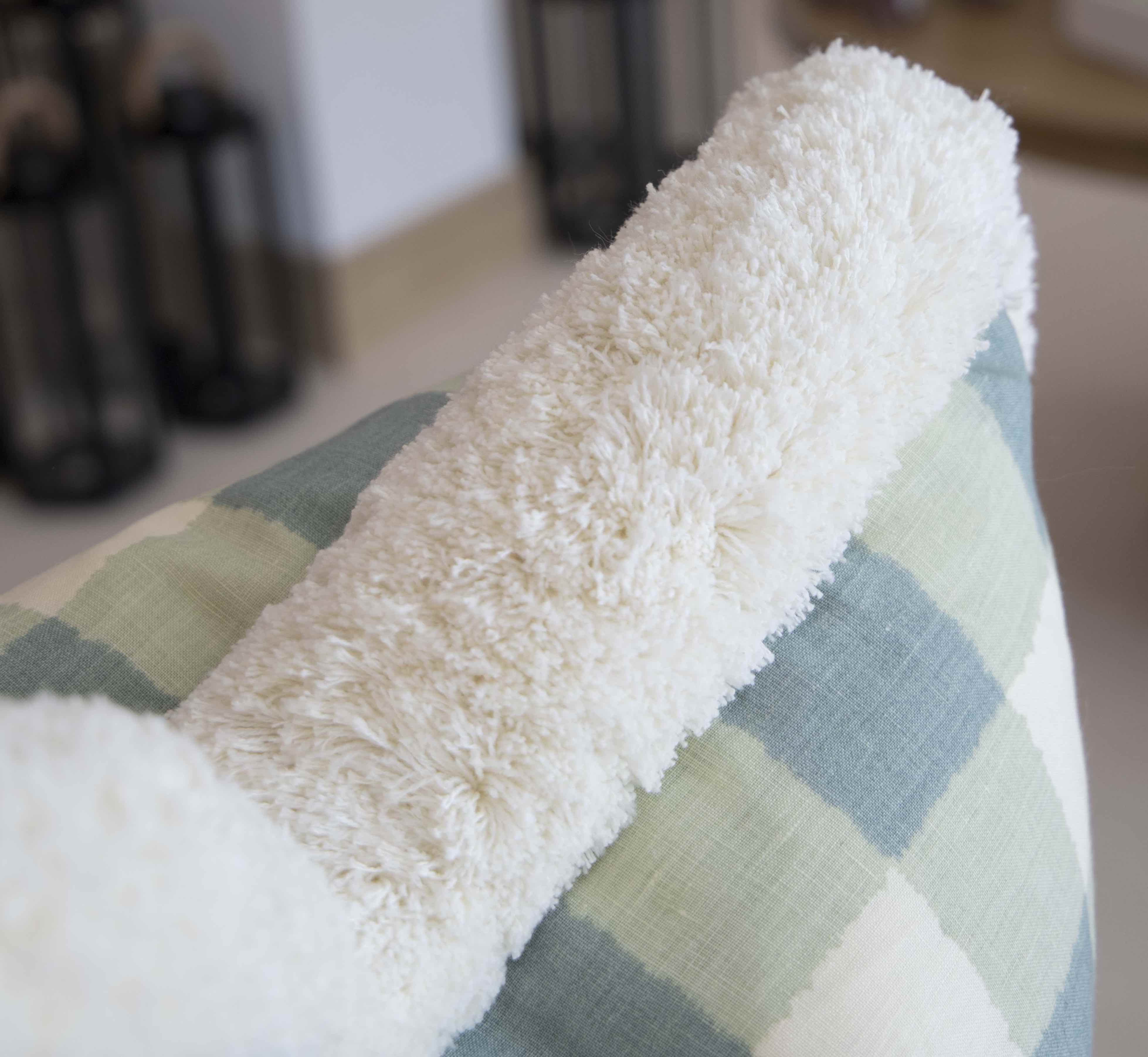 Small Check Blue Pillow - Image 2