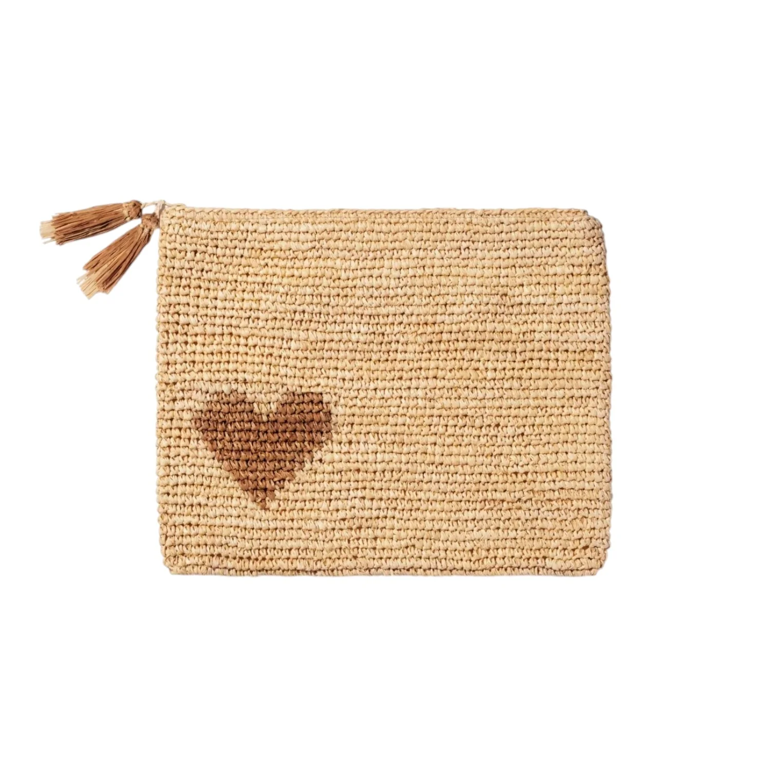 Heart Raffia Zip Pouch - Image 4