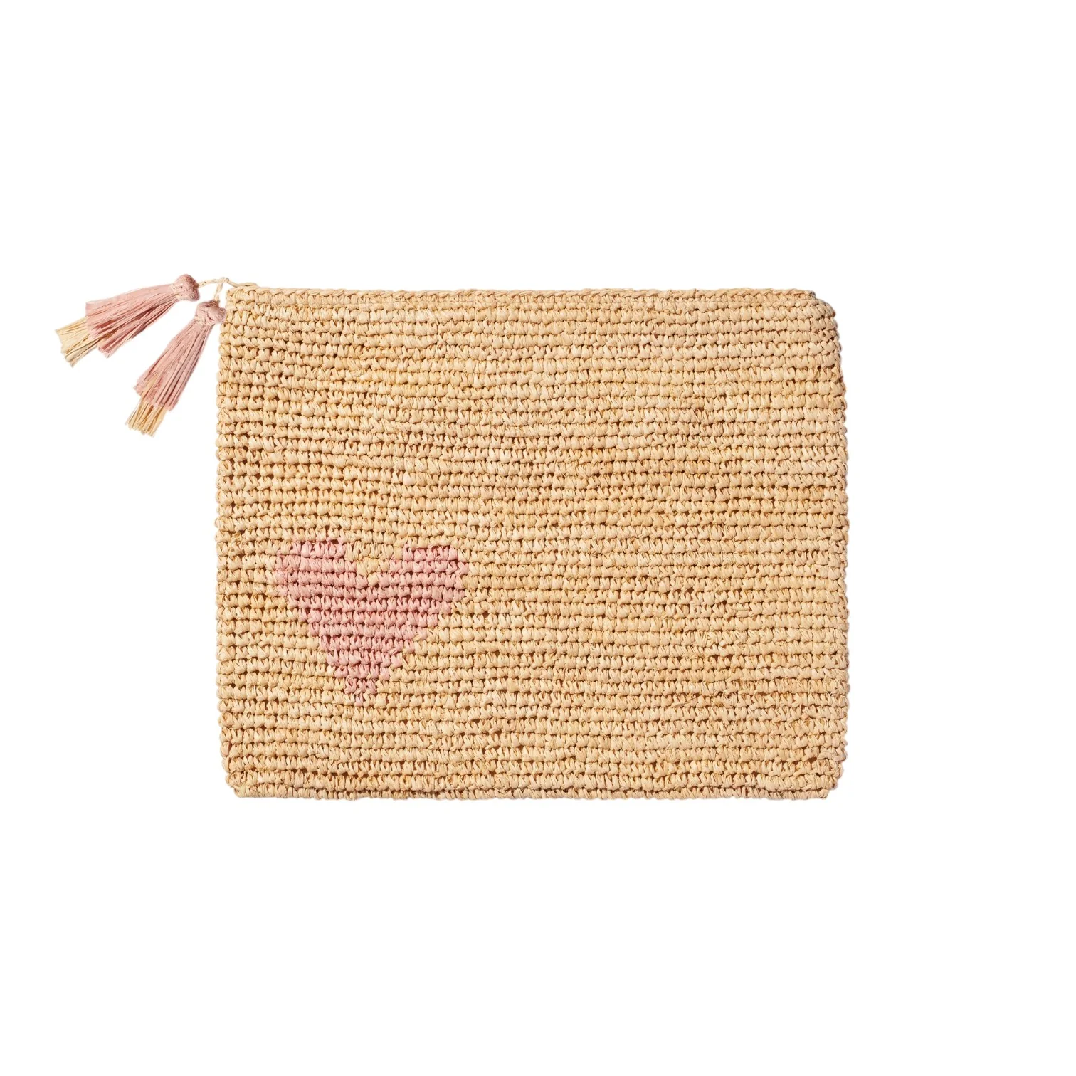 Heart Raffia Zip Pouch - Image 5