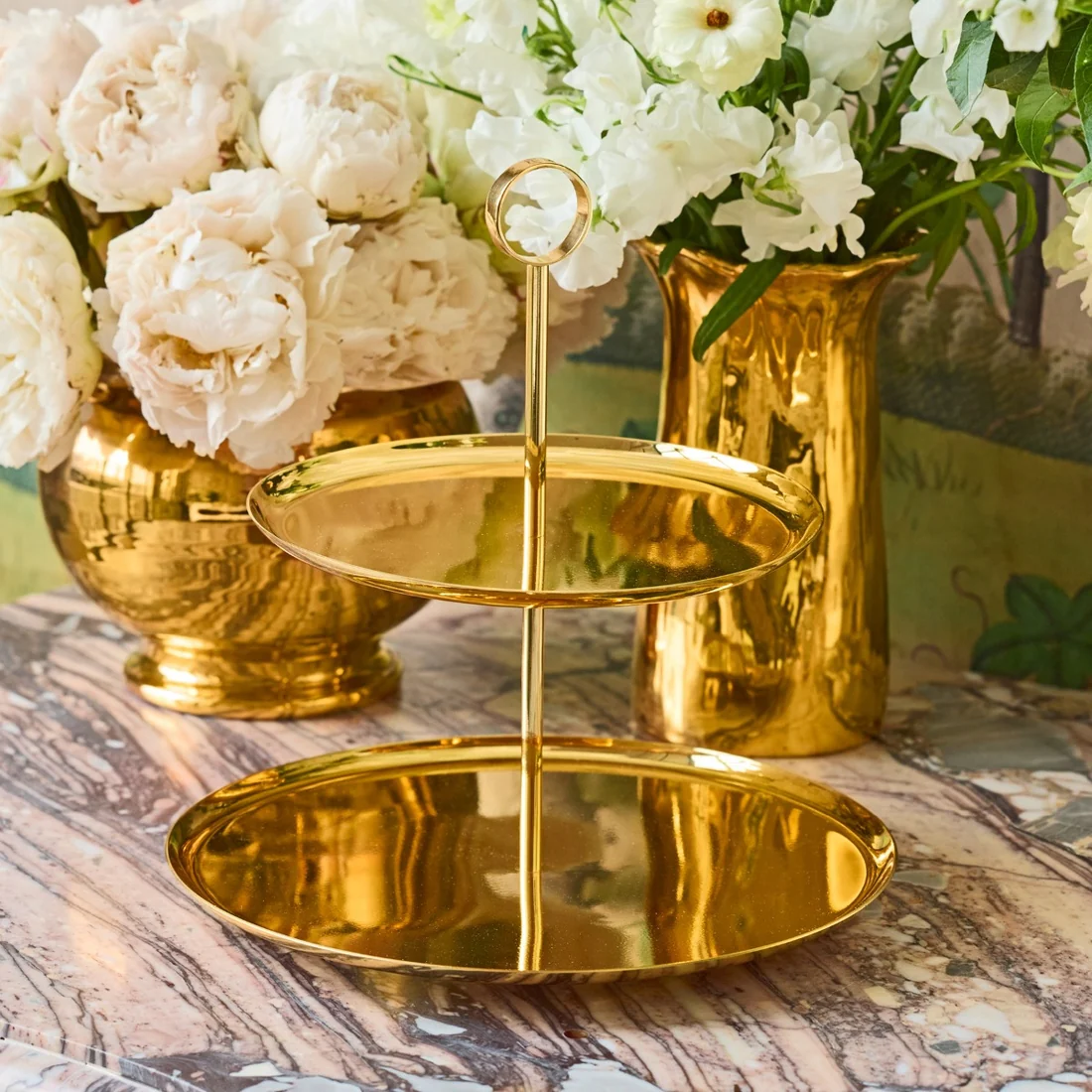 Sintra 2-Tier Brass Stand - Image 2