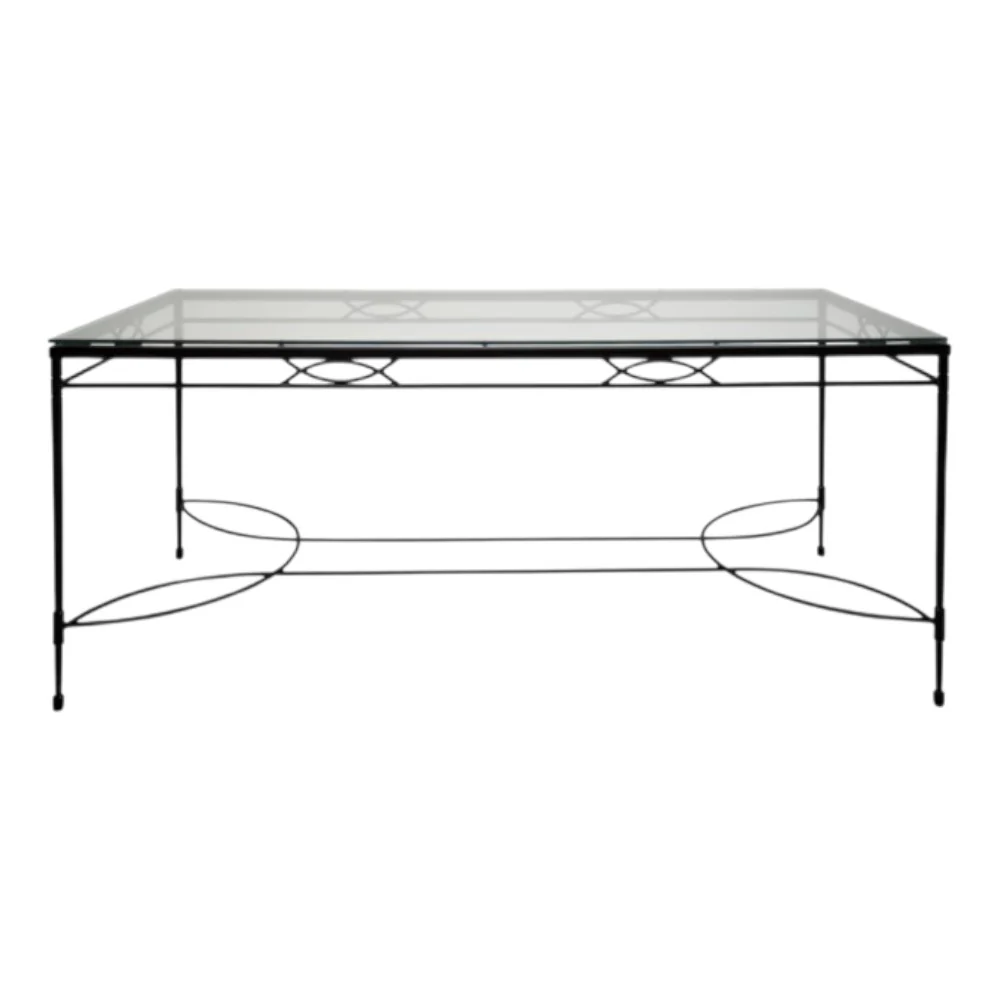 Amalfi Glass Top Dining Table in Slate