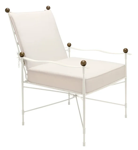 Amalfi Lounge Chair in White Vermouth with Asti Cushion