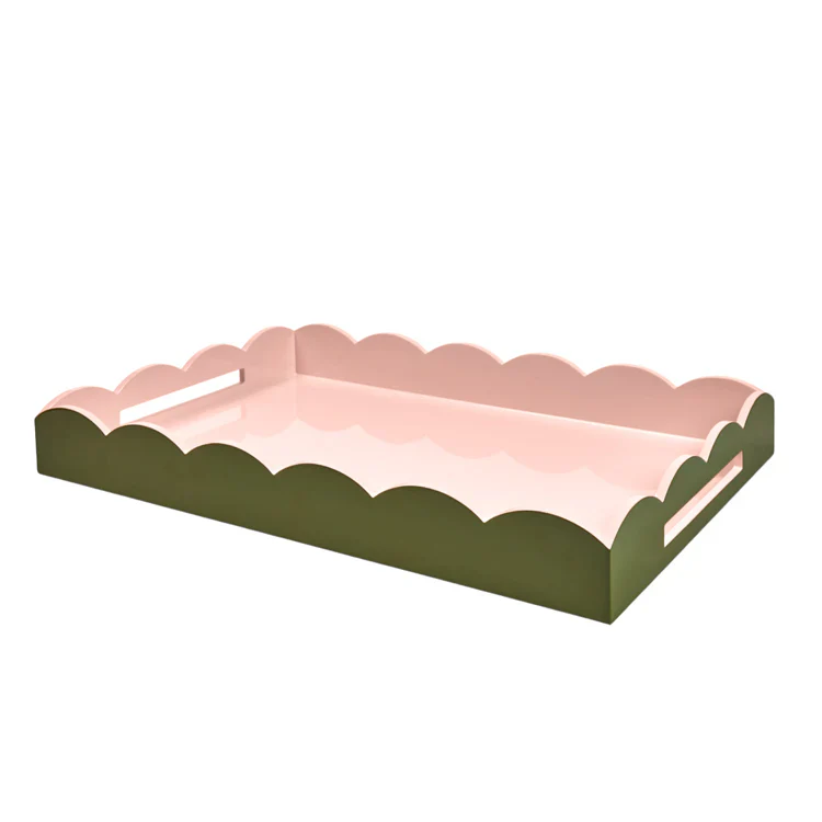 Two-Tone Scalloped Lacquer Tray Collection - Image 2
