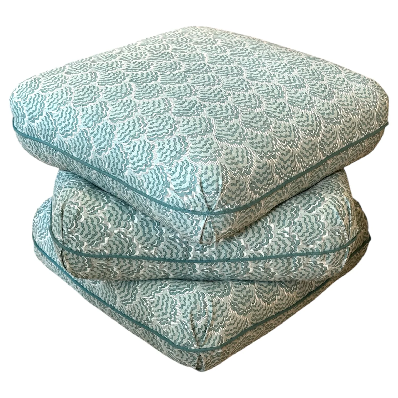 Ashley Ottoman in Jhinuk Teal