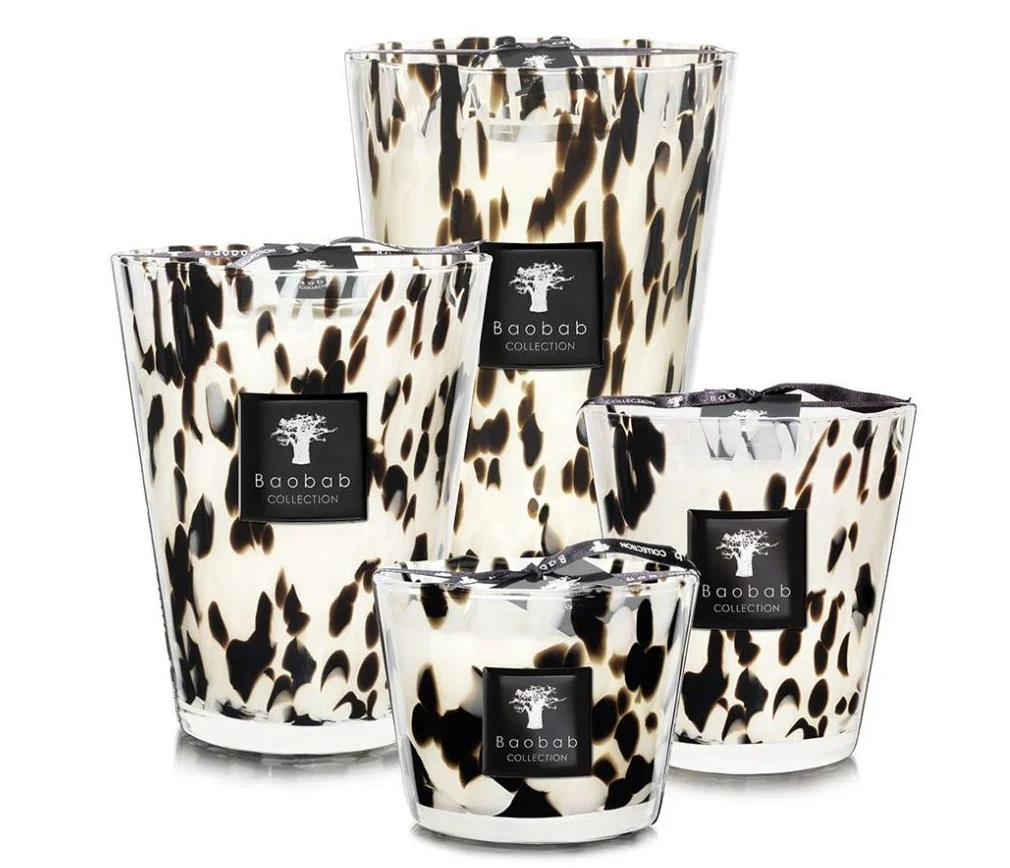 Baobab Collection Pearls Black Candle