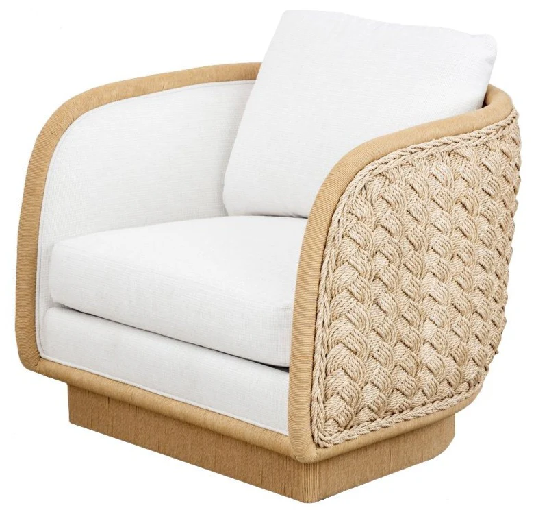 Coastal Braided Swivel Lounge Chair