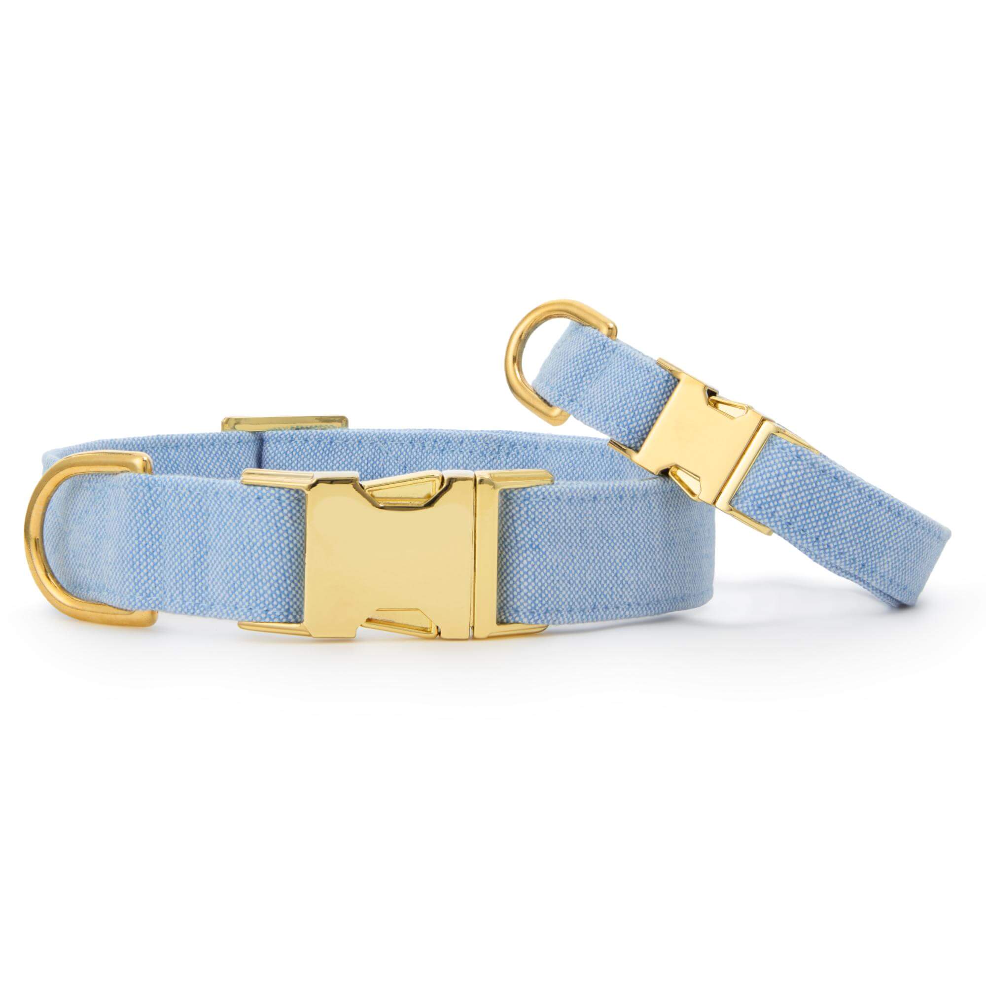 Blue Chambray Dog Collar - Image 3