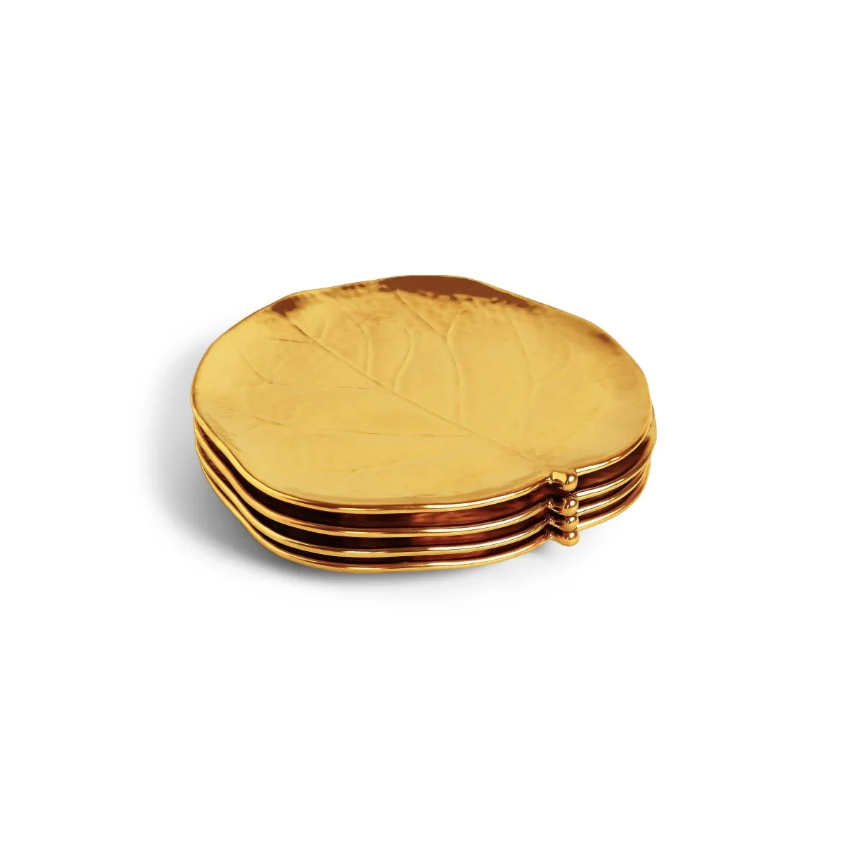 Botanical Leaf Gold Tidbit Plate Set - Image 3