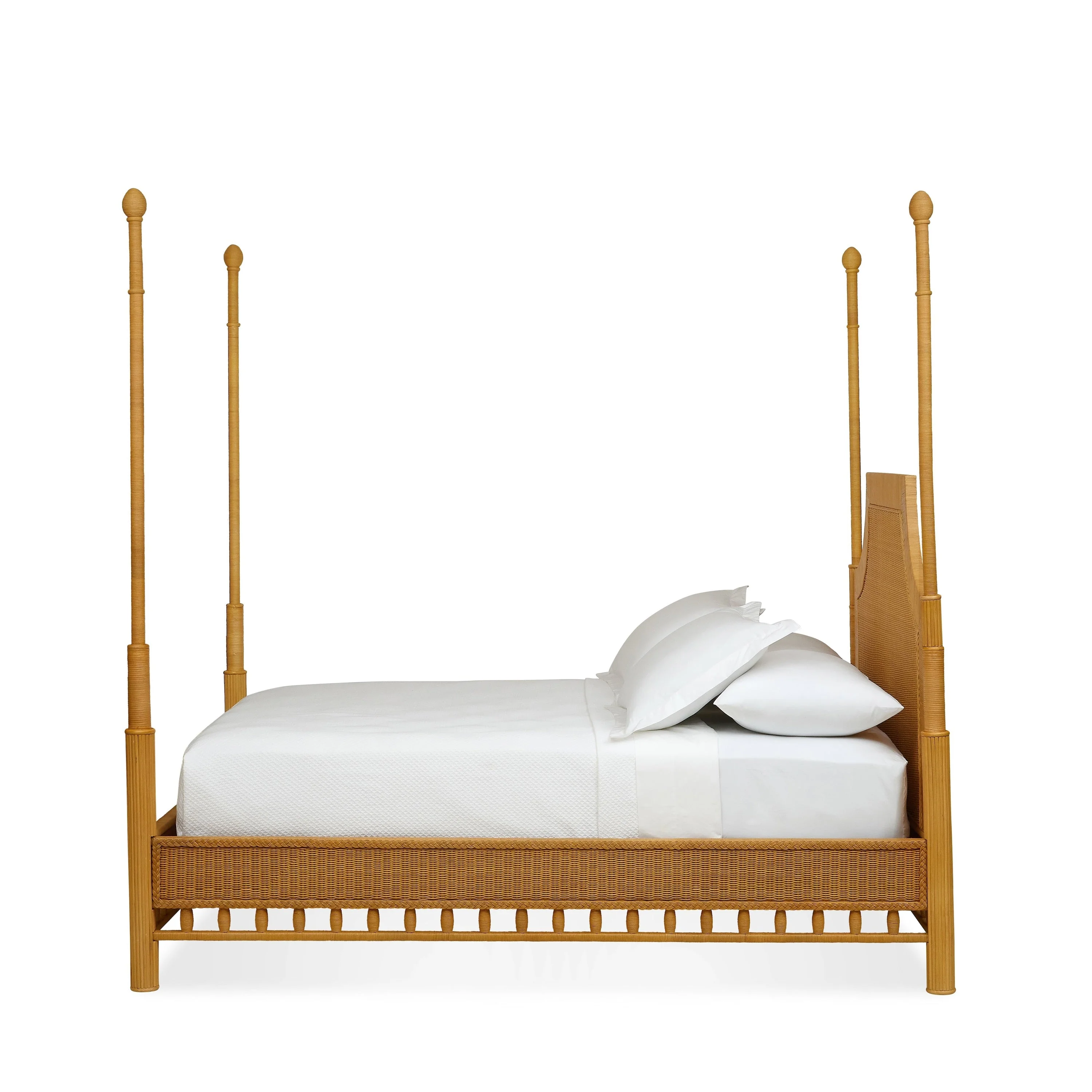 Rattan Trellis Canopy Bed - Image 7