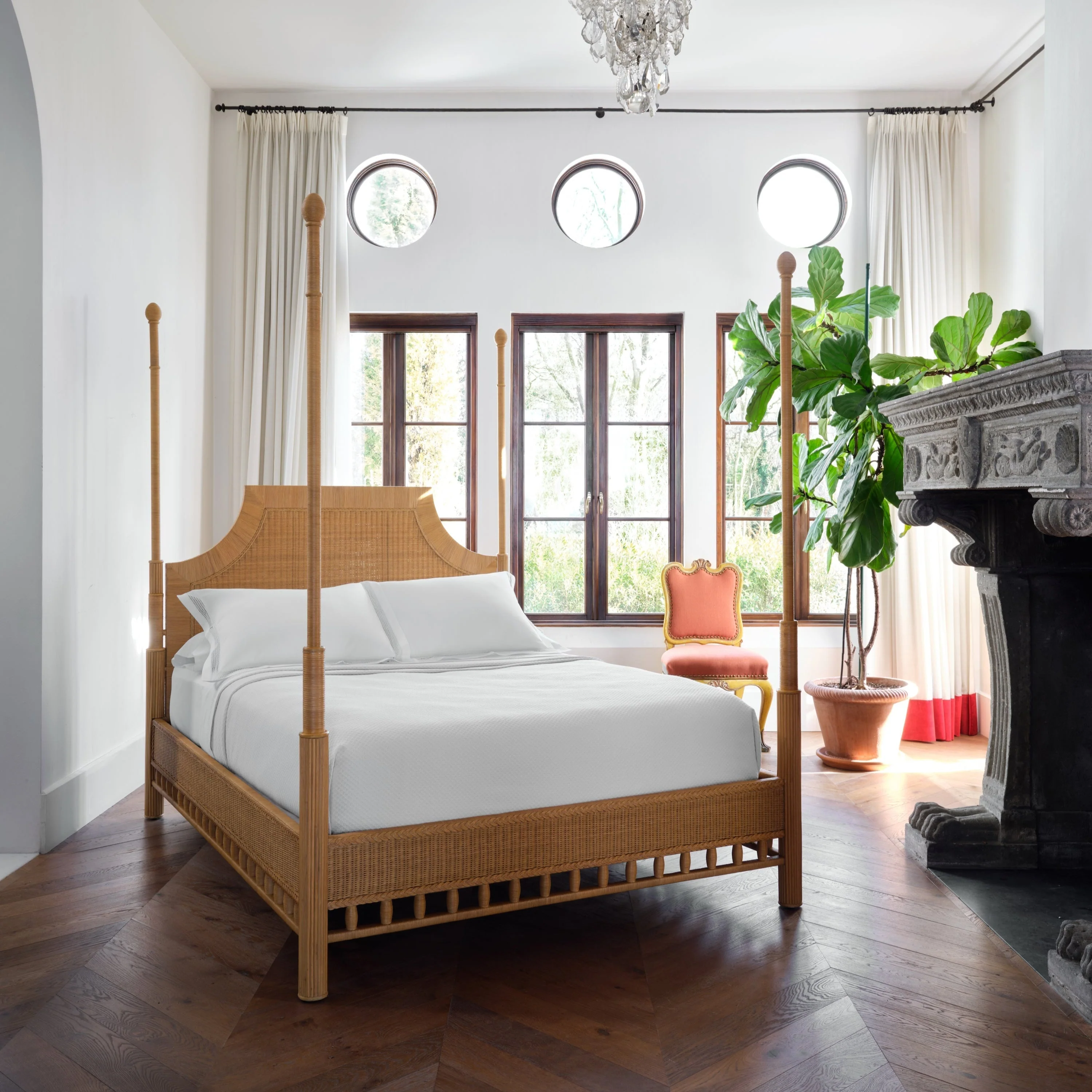 Rattan Trellis Canopy Bed - Image 8