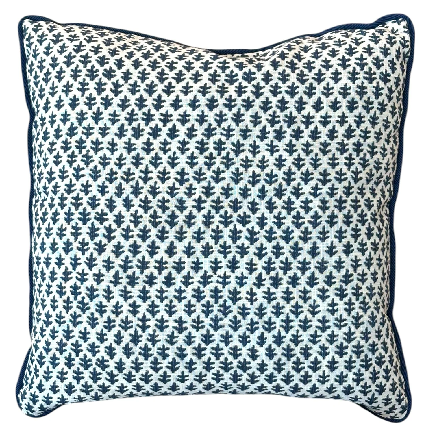 Burma White Indigo Outdoor Pillow