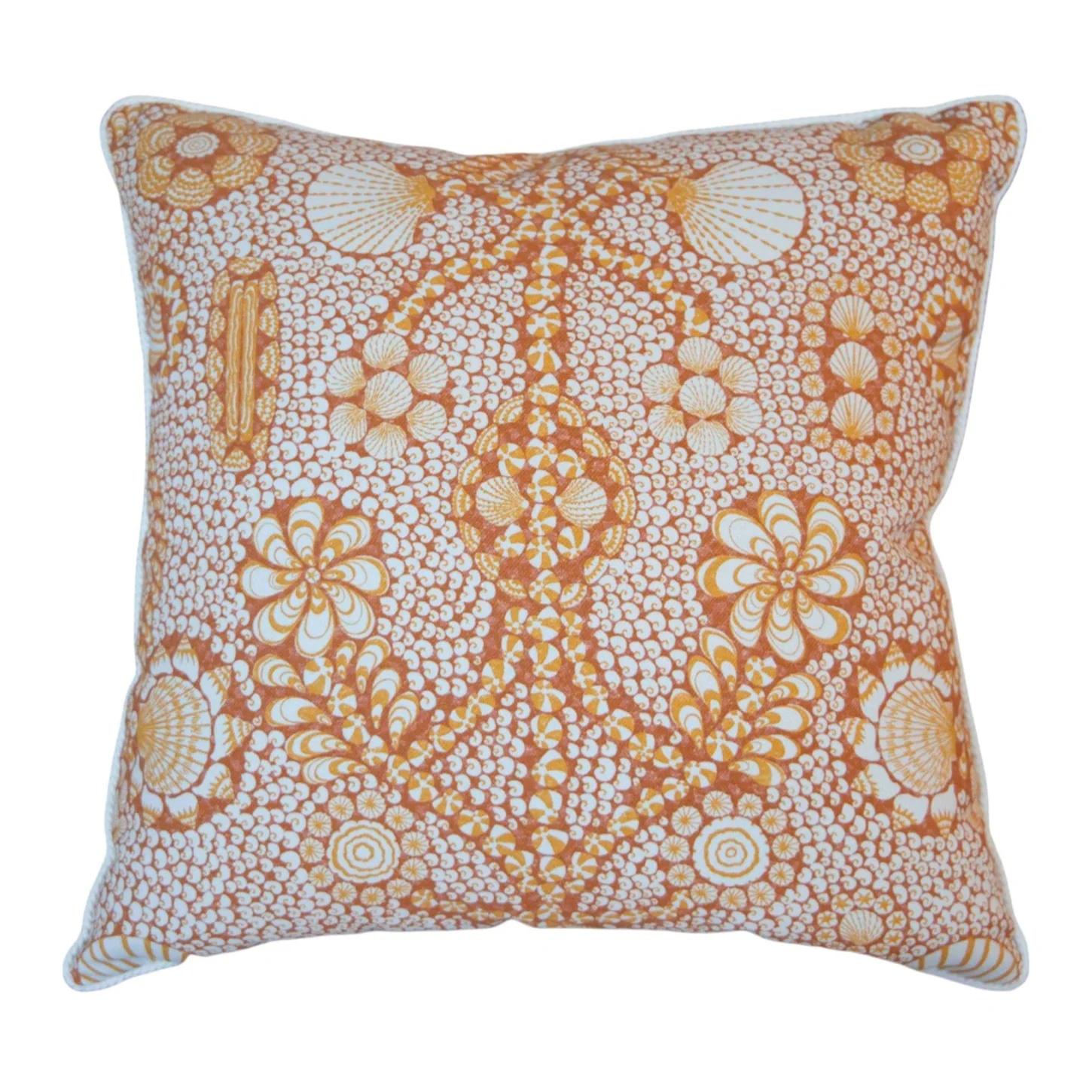 Burnt Sienna Shell Grotto Outdoor Pillow