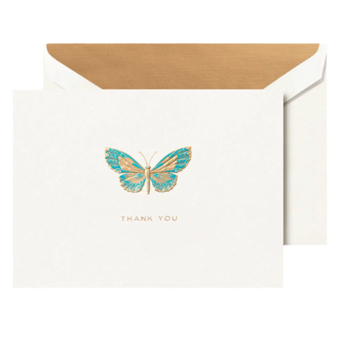 Butterfly Engraved Thank You Card Set