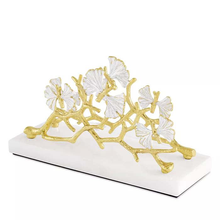 Butterfly Gingko Gold Vertical Napkin Holder - Image 2