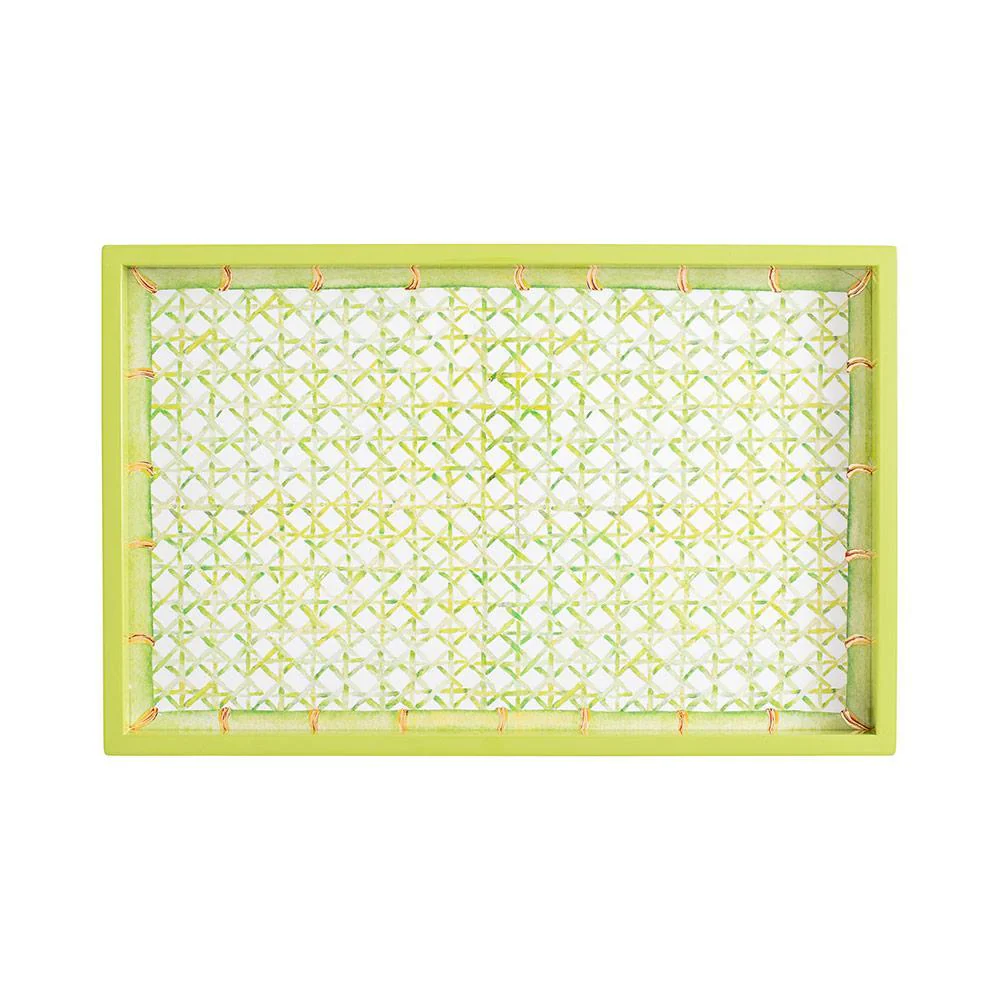 Trellis Green Lacquer Vanity Tray - Image 2