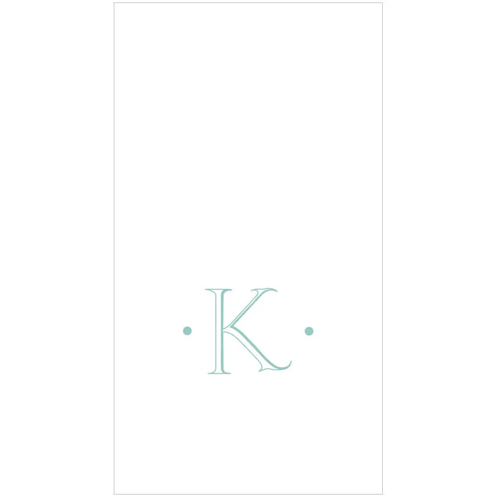 Antique Robin's Egg Single Initial Guest Towels - Image 10