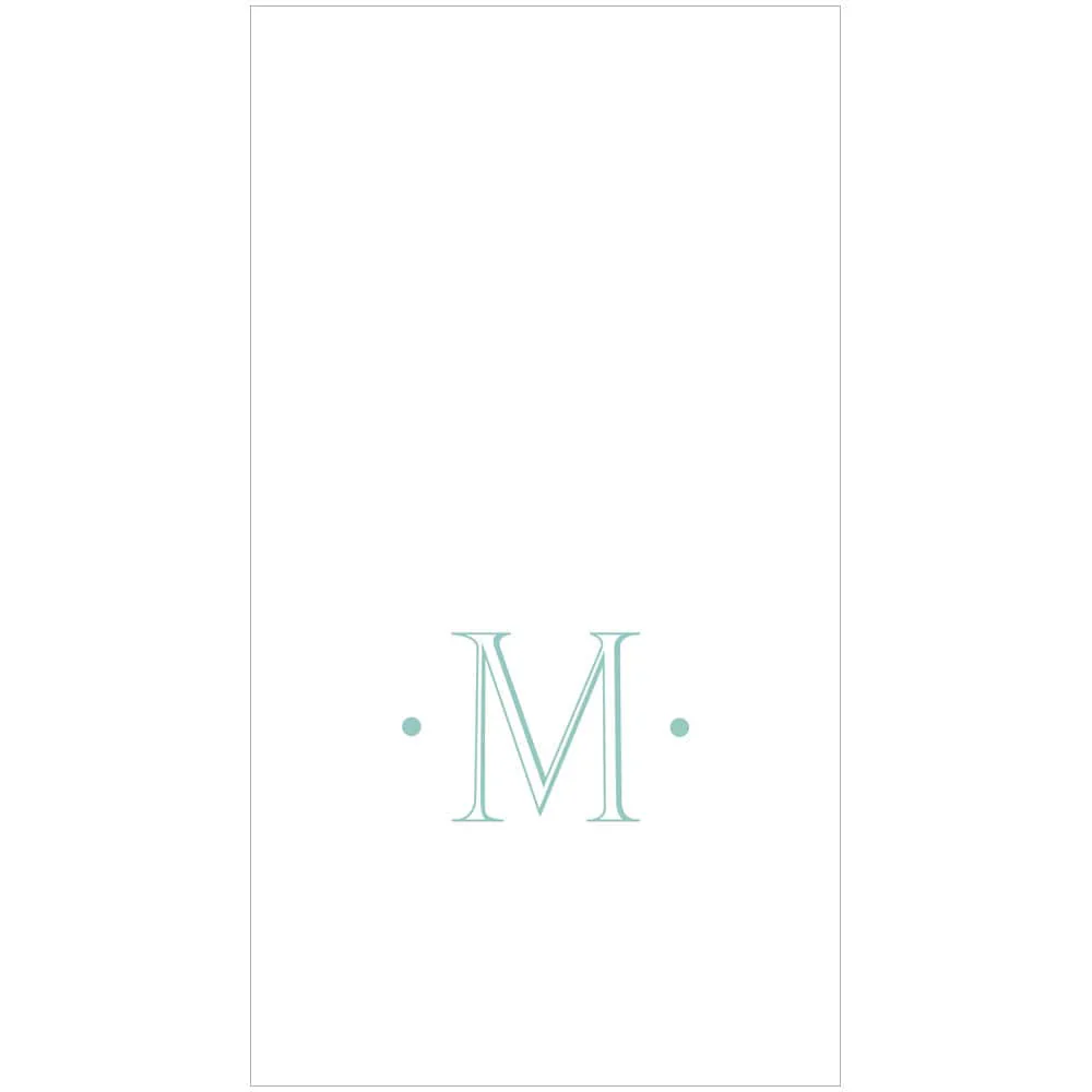 Antique Robin's Egg Single Initial Guest Towels - Image 12