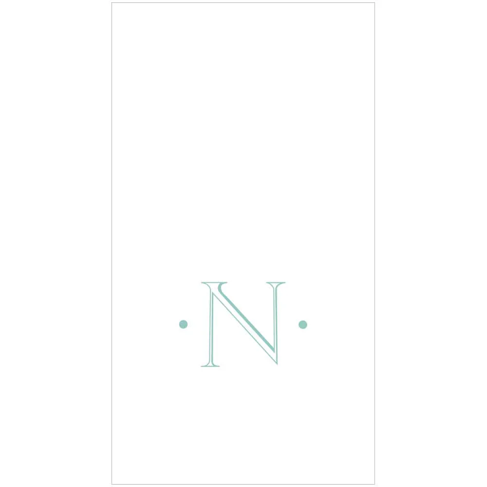 Antique Robin's Egg Single Initial Guest Towels - Image 13