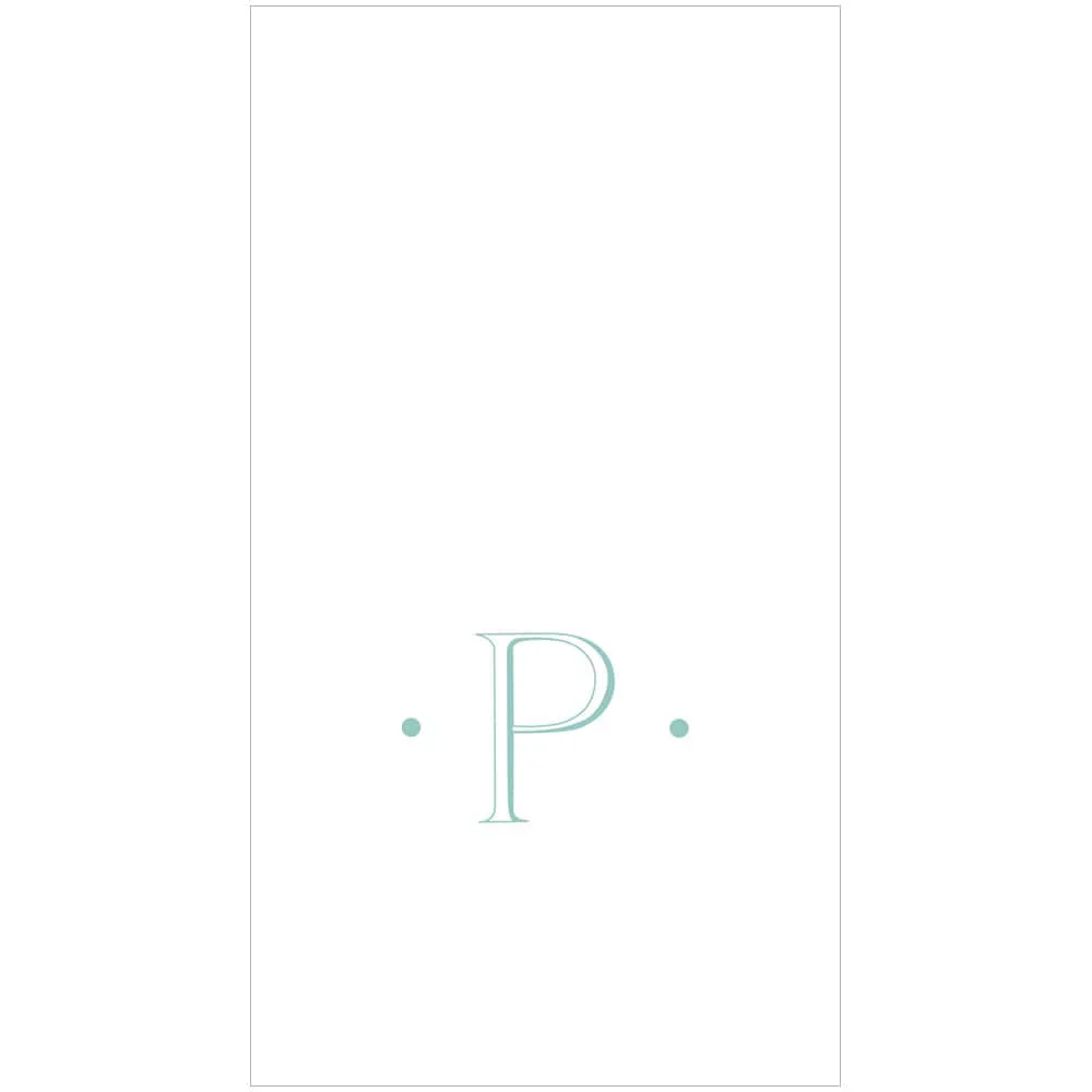 Antique Robin's Egg Single Initial Guest Towels - Image 14