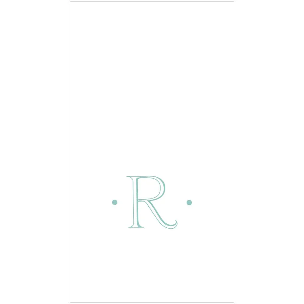Antique Robin's Egg Single Initial Guest Towels - Image 15