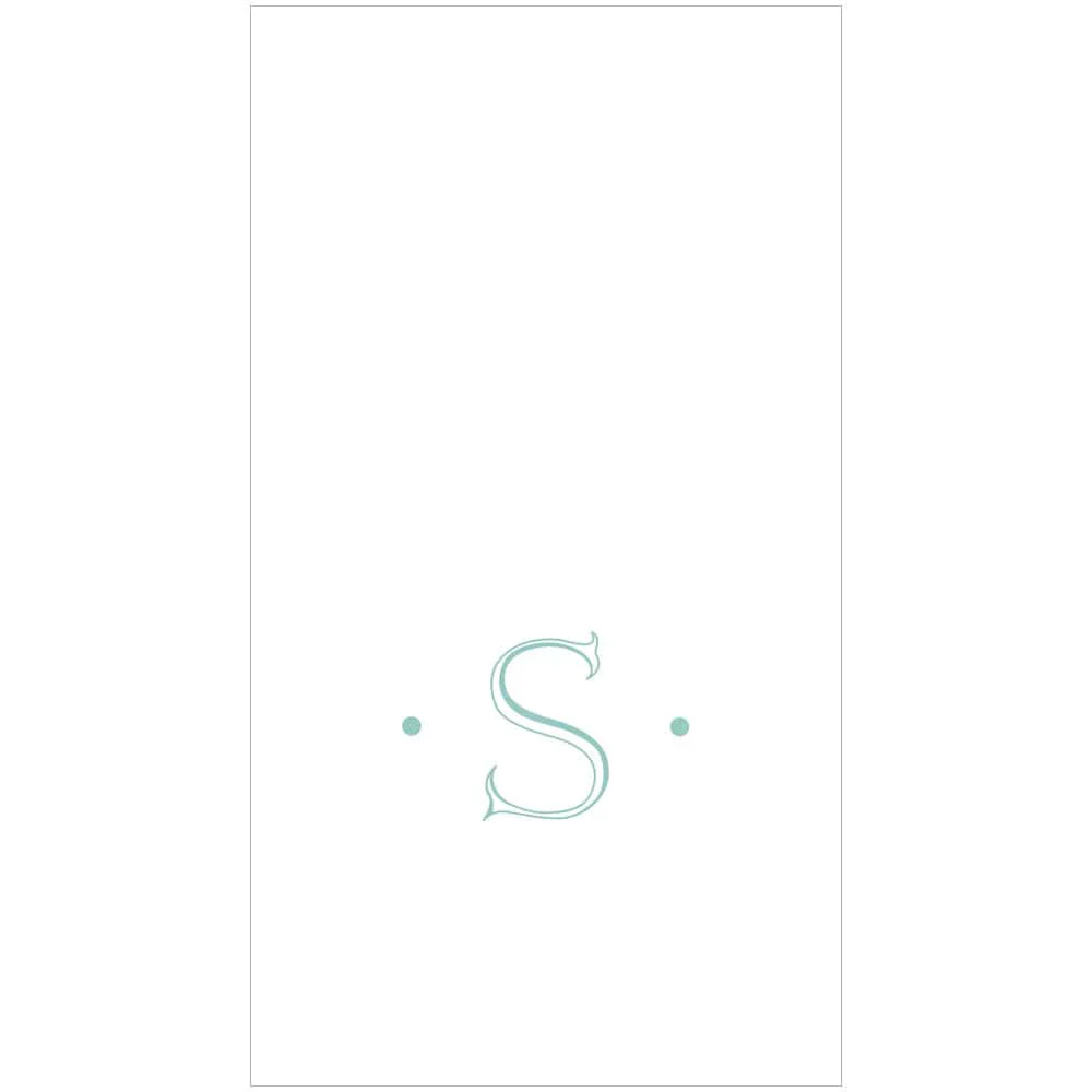 Antique Robin's Egg Single Initial Guest Towels - Image 16