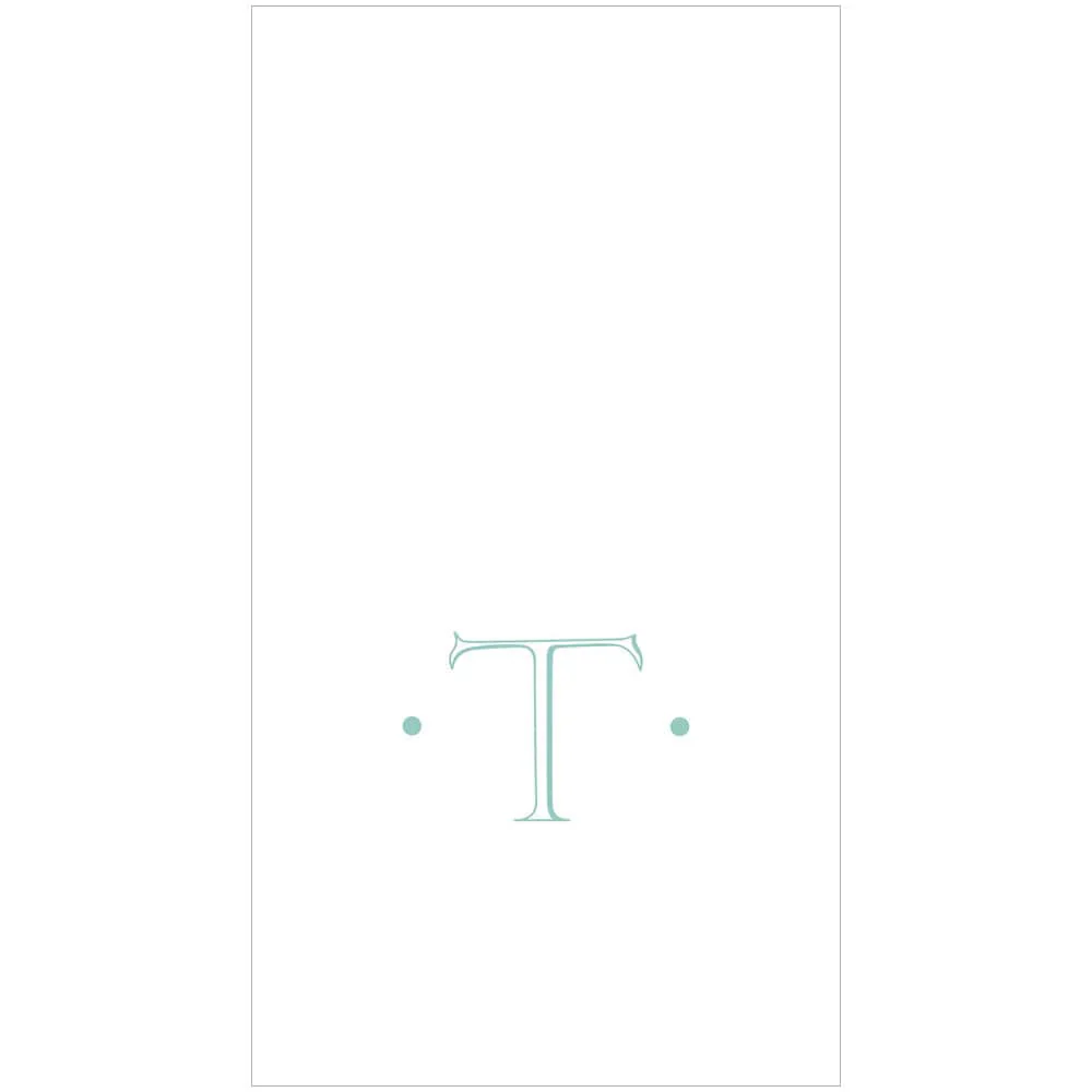 Antique Robin's Egg Single Initial Guest Towels - Image 17