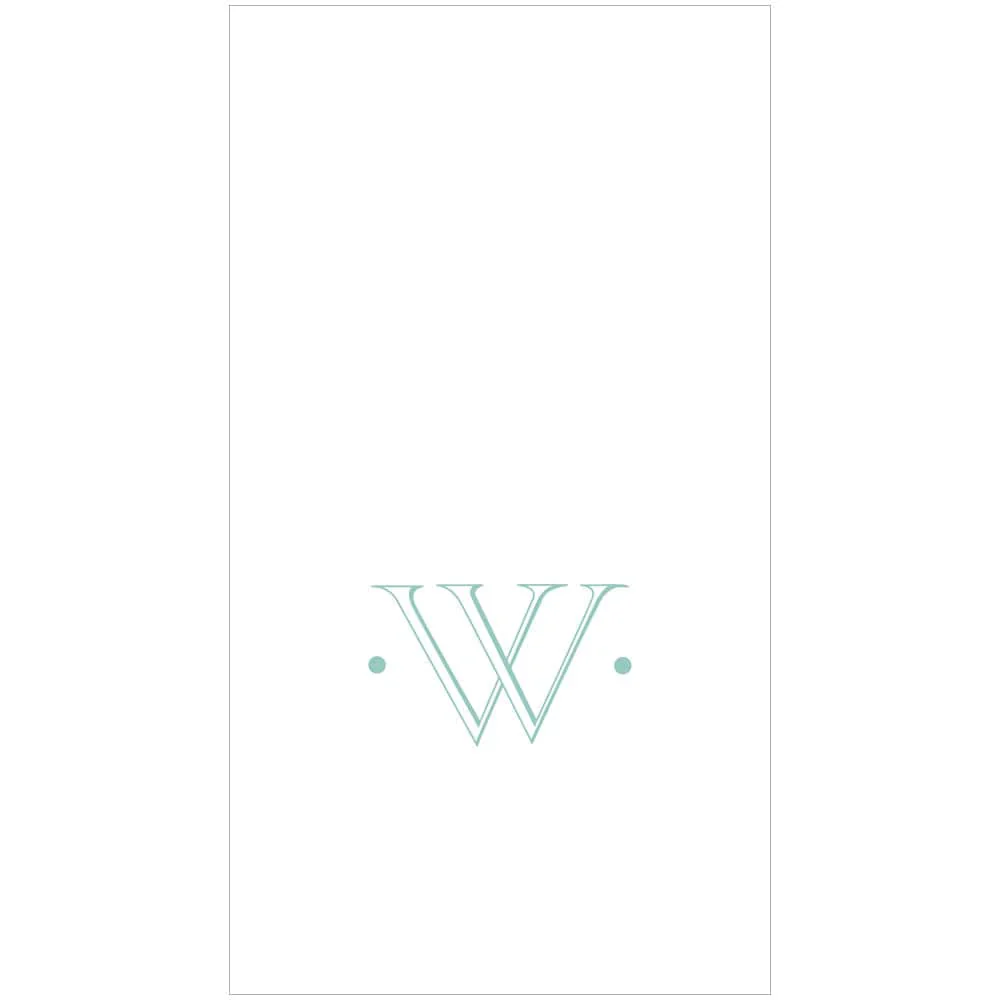 Antique Robin's Egg Single Initial Guest Towels - Image 18