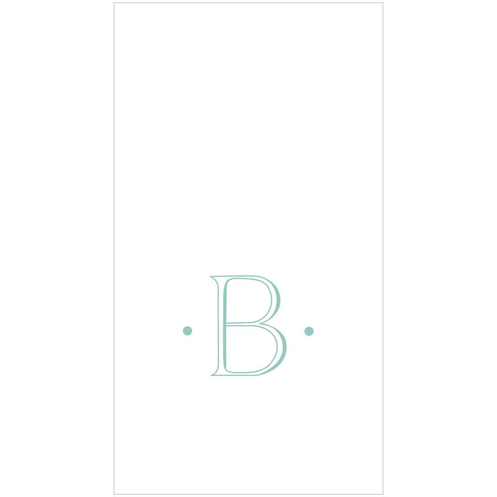 Antique Robin's Egg Single Initial Guest Towels - Image 2