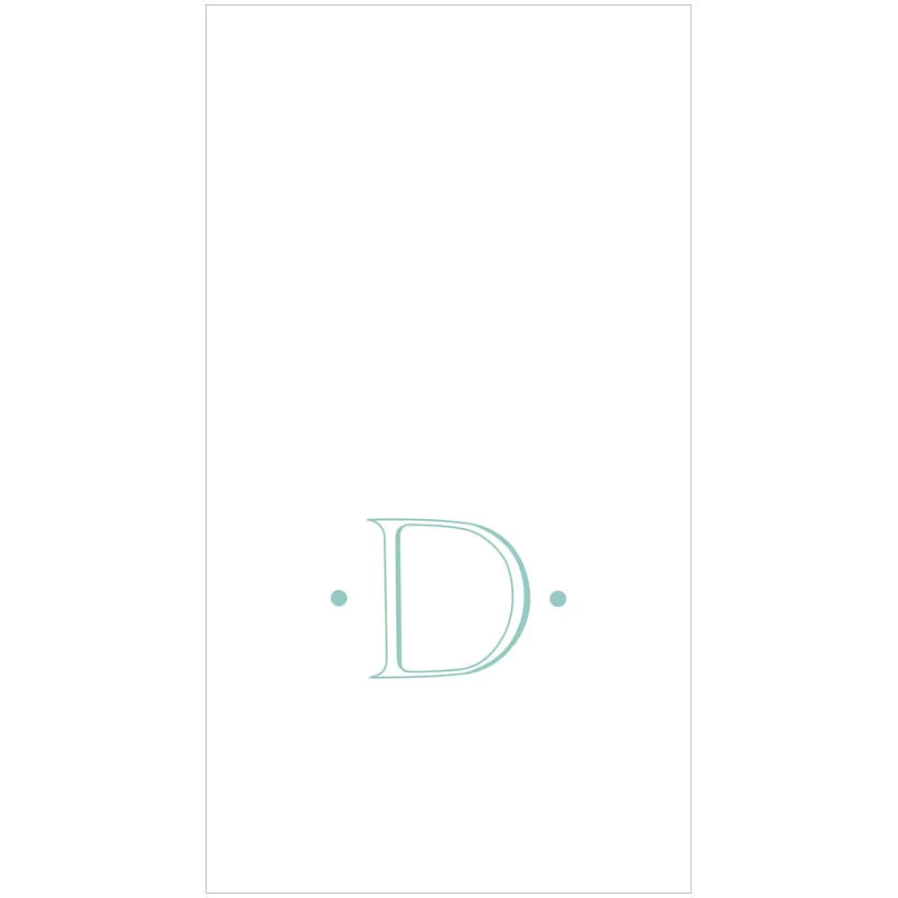 Antique Robin's Egg Single Initial Guest Towels - Image 4