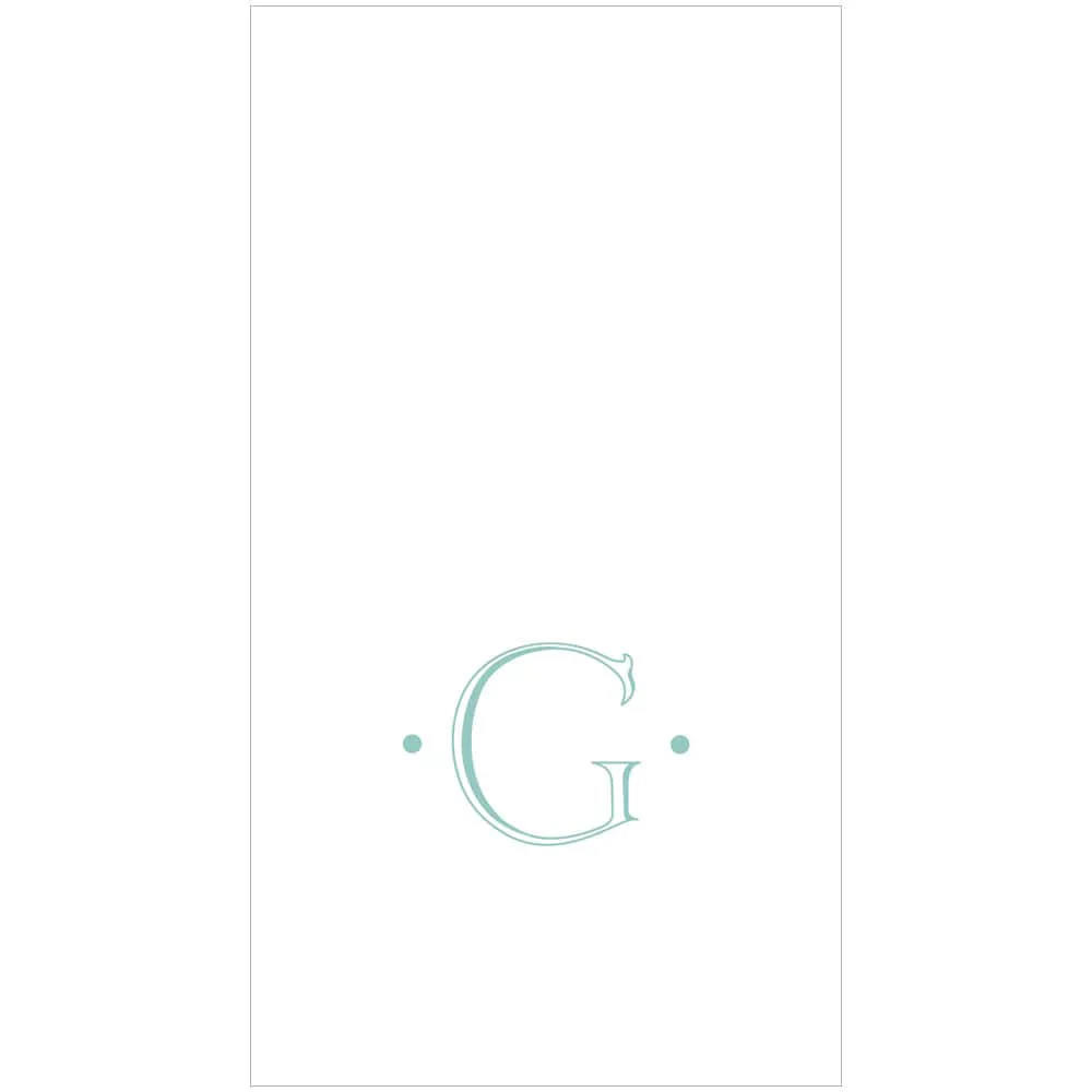 Antique Robin's Egg Single Initial Guest Towels - Image 7