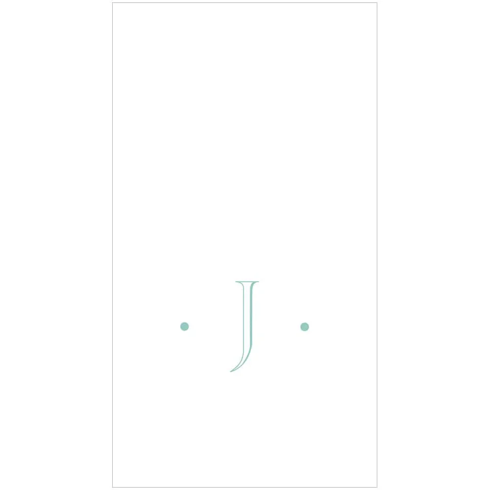 Antique Robin's Egg Single Initial Guest Towels - Image 9