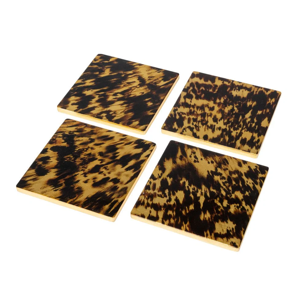 Tortoiseshell Lacquer Coaster Set - Image 2