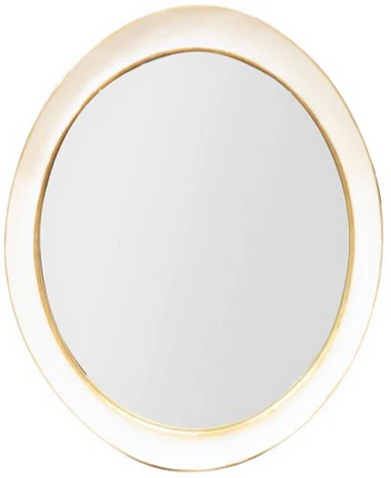 Regency Oval Mirror, White with Gold