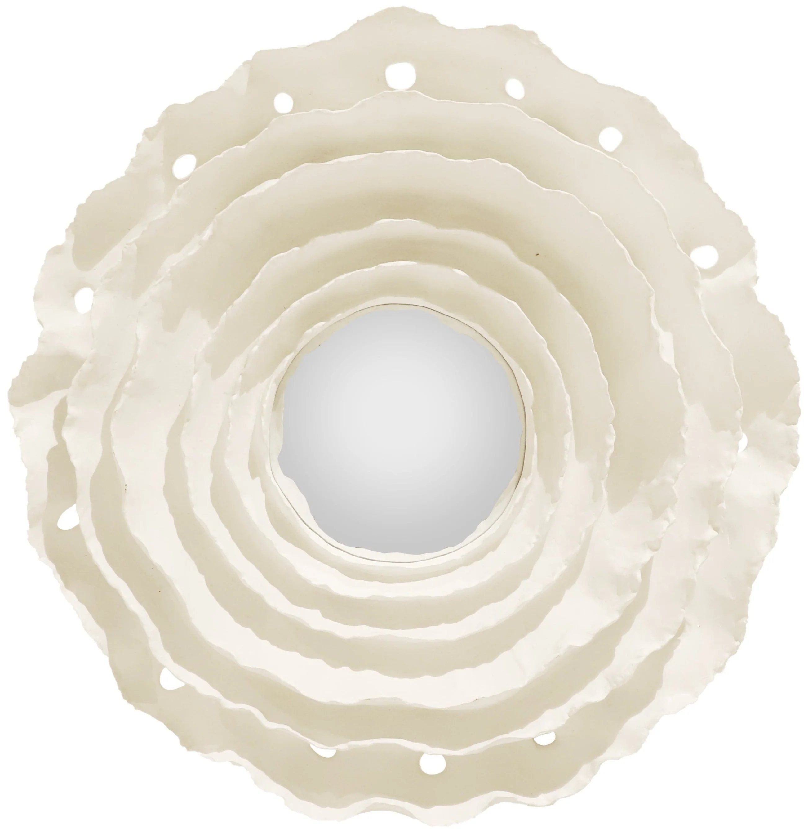 Sunwave Mirror, White Gesso