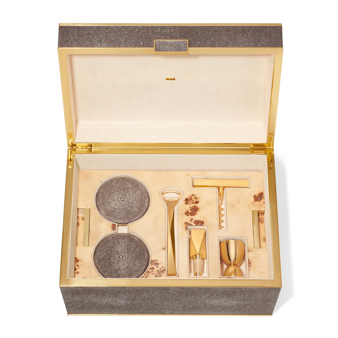 Chocolate Classic Shagreen Bar Set - Image 3