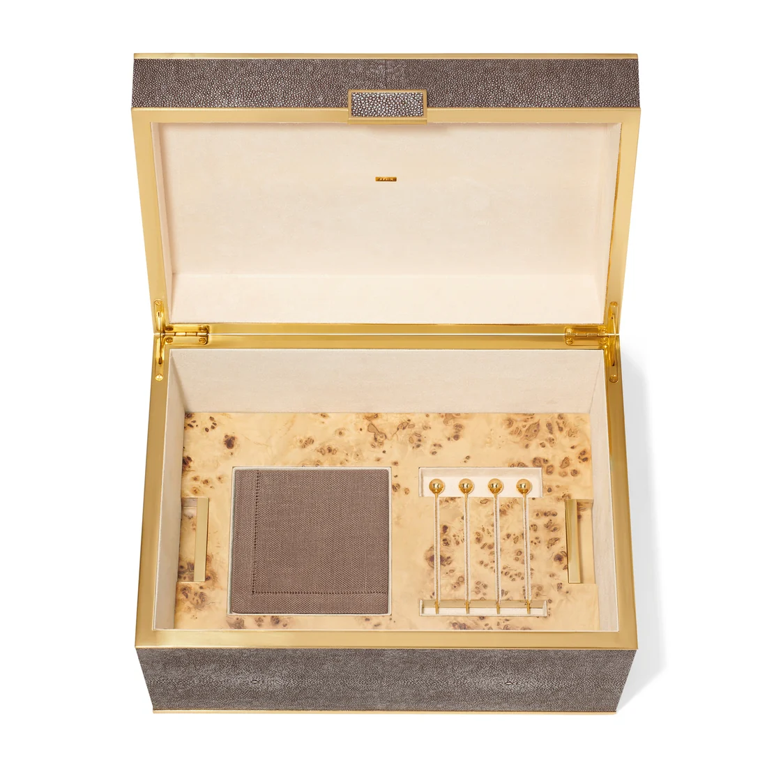 Chocolate Classic Shagreen Bar Set - Image 4