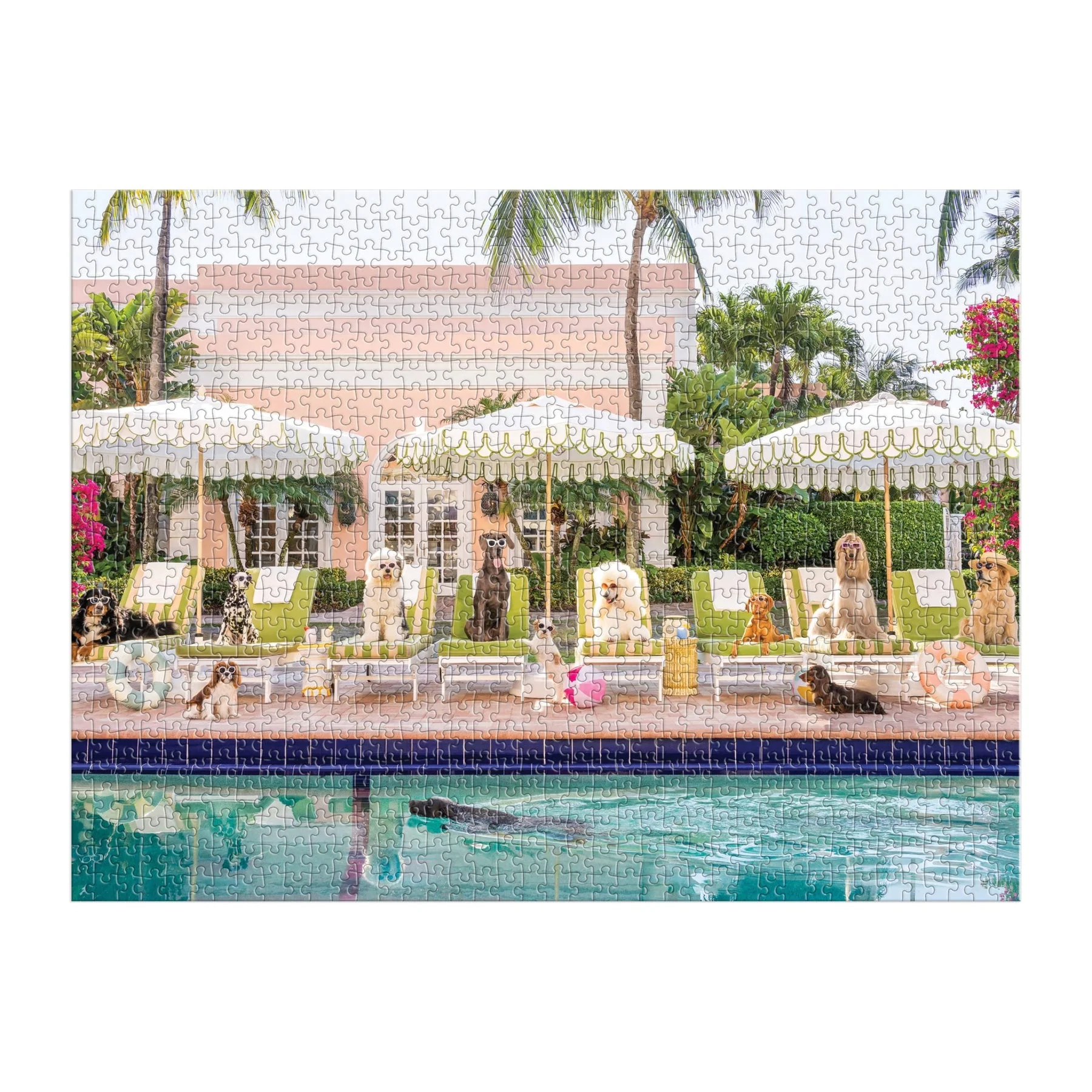 Gray Malin 1000 Piece Puzzle Book Box, Palm Beach Poolside - Image 2
