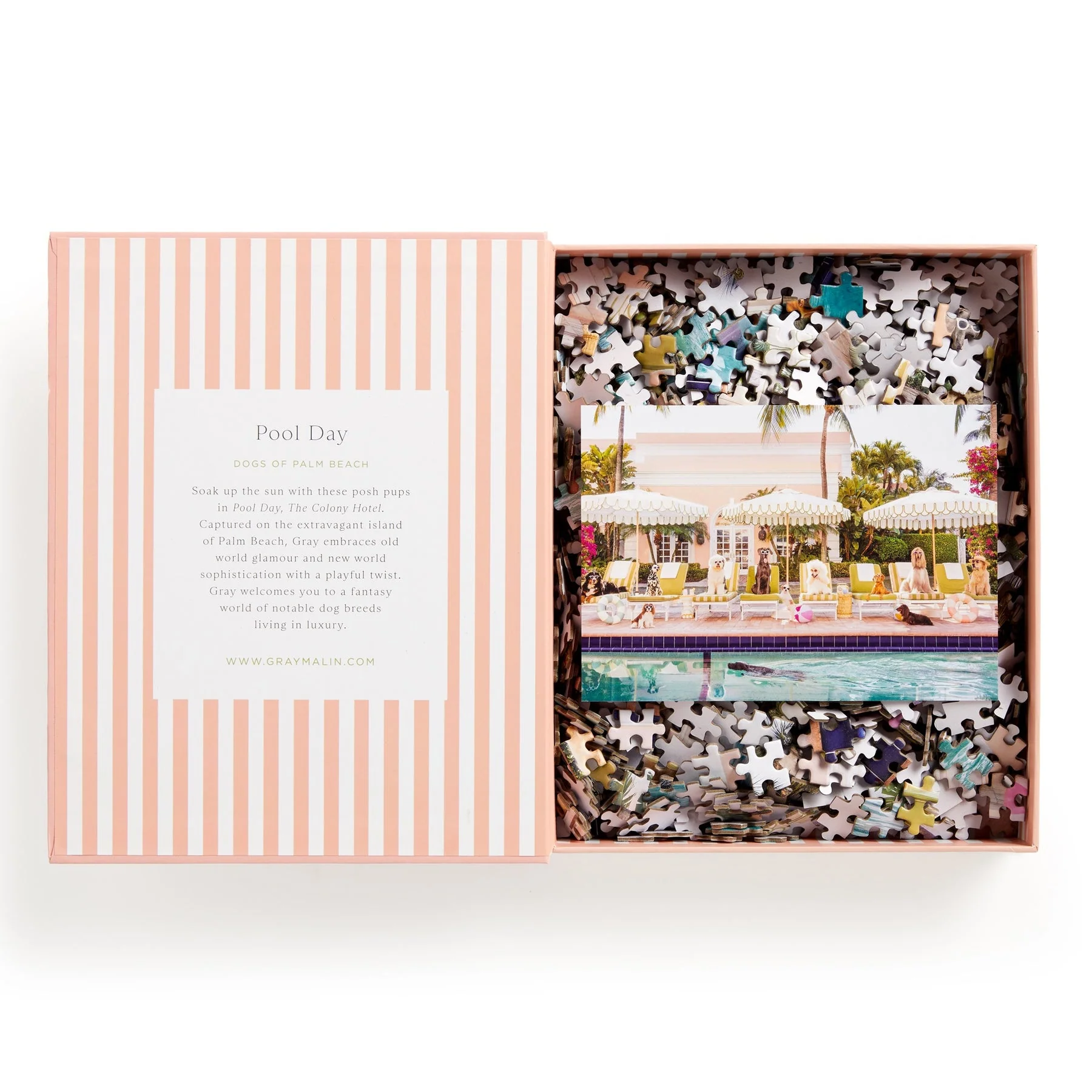 Gray Malin 1000 Piece Puzzle Book Box, Palm Beach Poolside - Image 3