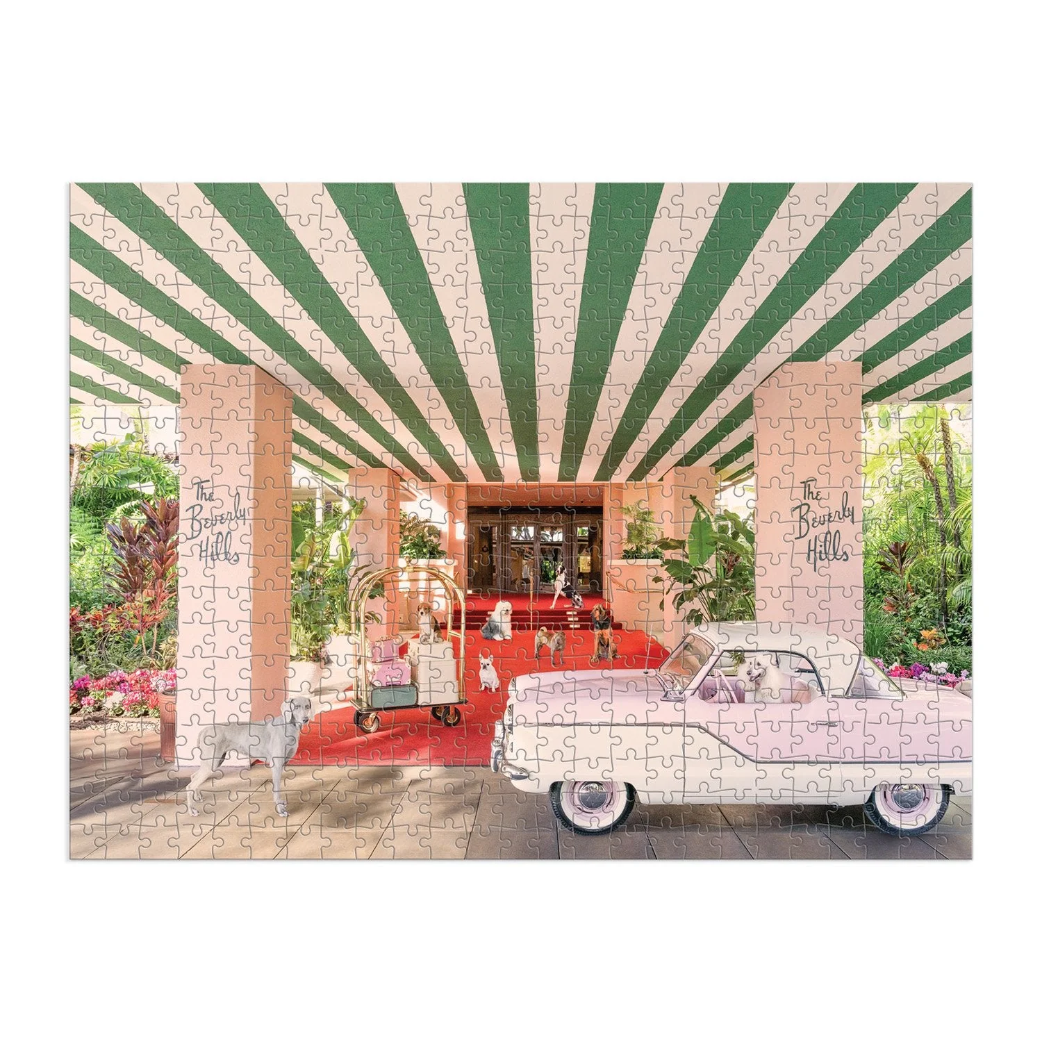 Gray Malin 500 Piece Puzzle, The Dogs at the Beverly Hills Hotel - Image 3