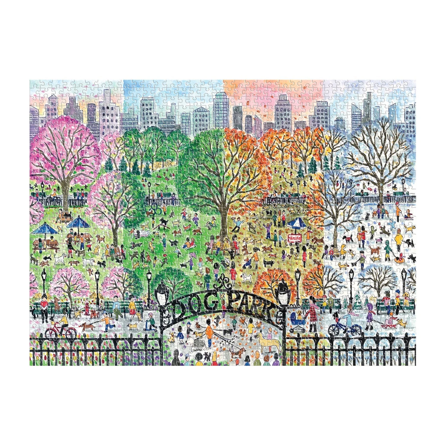 Michael Storrings Dog Park in Four Seasons 1,000 Piece Puzzle - Image 2