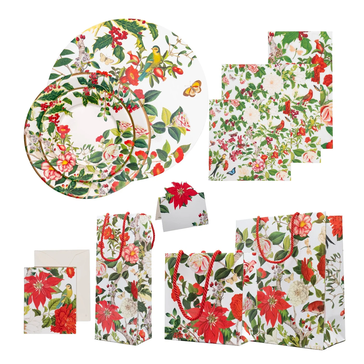 Christmas Chinoiserie White Napkin and Tabletop Collection
