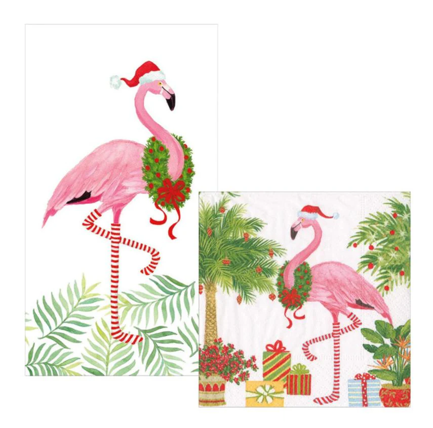 Christmas Flamingos Napkin Collection