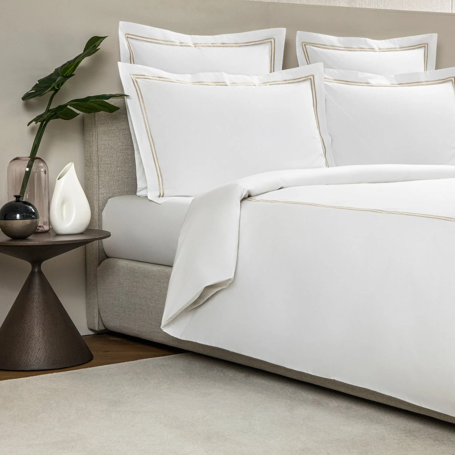 Classic White/Khaki Bedding Collection - Image 3