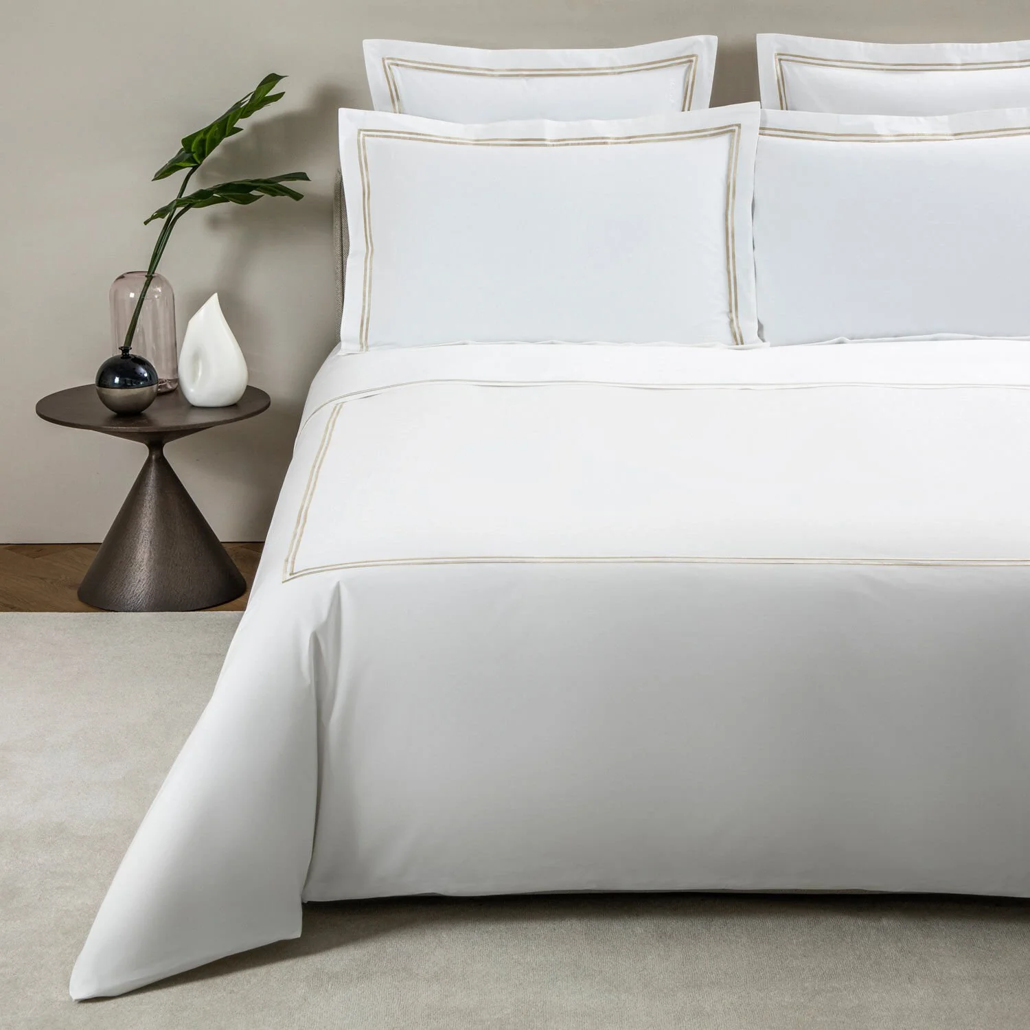Classic White/Khaki Bedding Collection - Image 4