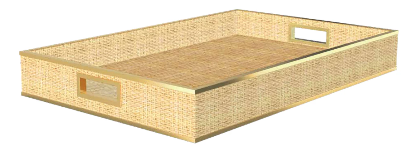 Colette Cane Butler Tray, Natural