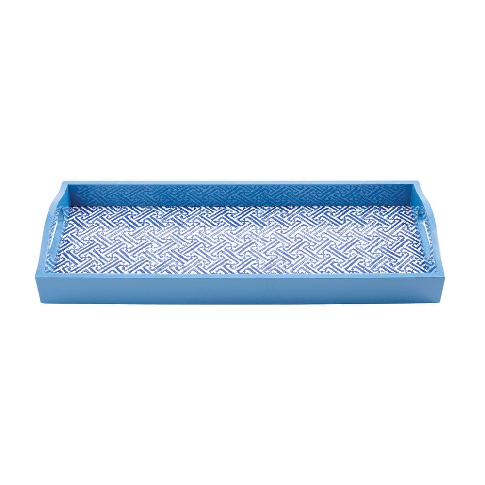 Blue Fretwork Lacquer Bar Tray - Image 2