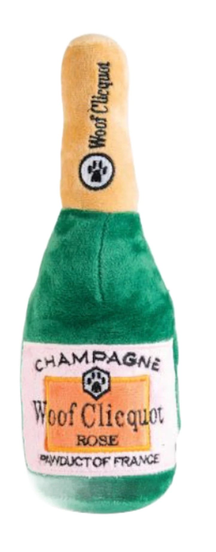 Woof Clicquot Rose Champagne Bottle, Extra Large