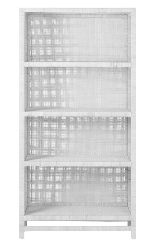 Isla Bookcase in White Rattan